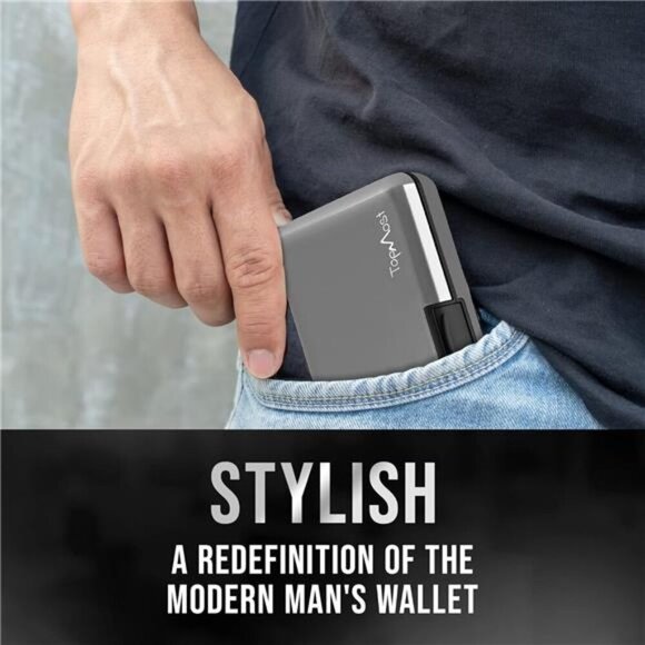 RFID-Blocking Aluminum Wallet Credit Cards Holder for men & women - Picture 6 of 7